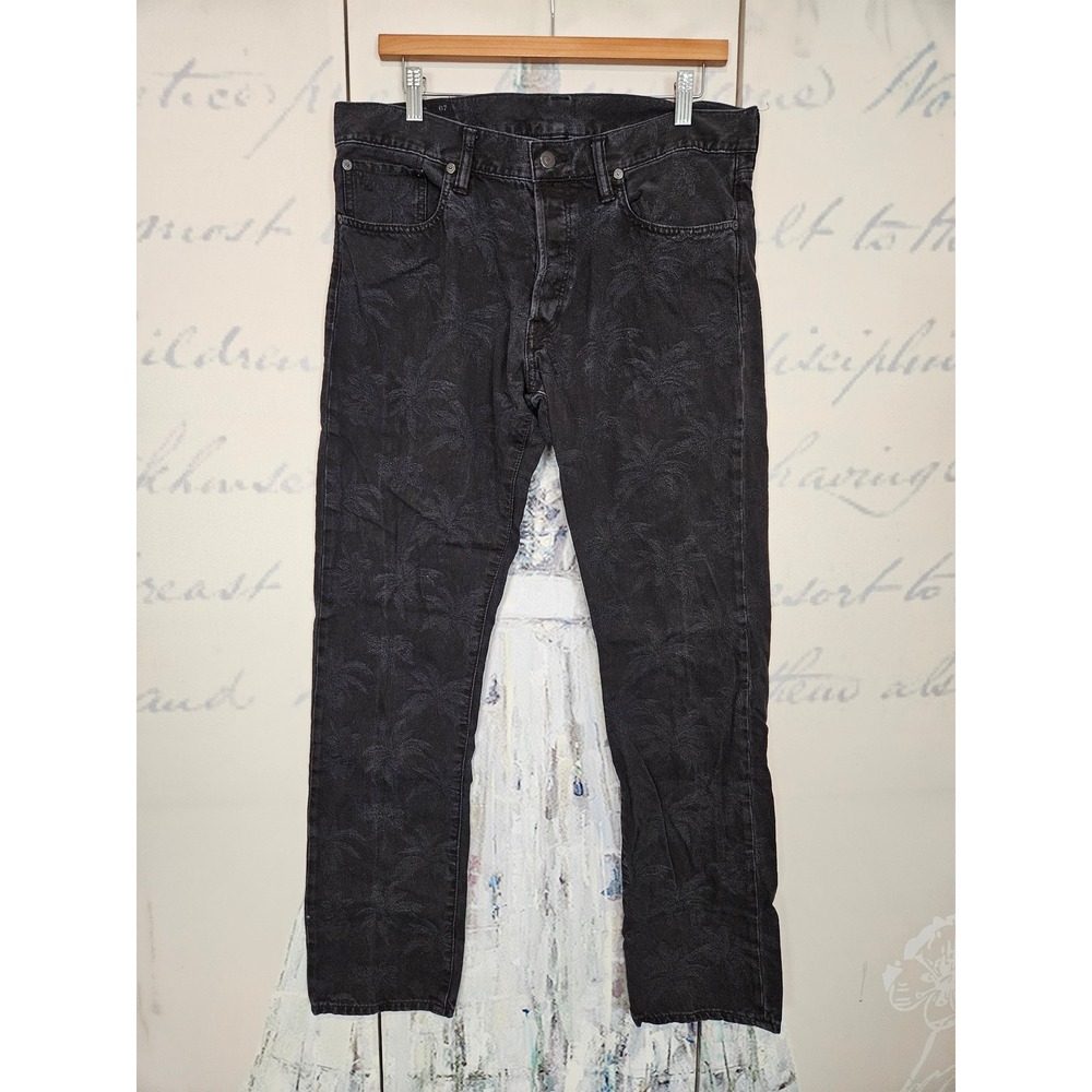 Polo Ralph Lauren Men‎ Black Palm Tree Embroidered Denim Jeans 32x32 Dungarees